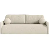Selsey GLOVE - Canapé avec fonction sommeil, espace de rangement et revêtement en bouclette, beige