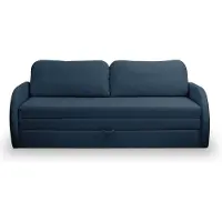 Selsey DIEGO - Canapé 3 places avec fonction sommeil et coffre de lit, bleu foncé