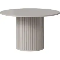 Selsey Zante - Table de salle à manger ronde avec pied colonne, gris beige, 120 cm