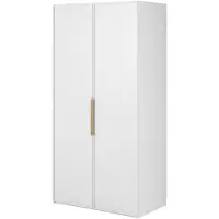 Selsey Frame - Armoire 2 portes avec penderie et étagères, 100 cm, blanc