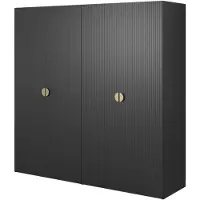 Selsey Moonir - Armoire 4 portes avec 2 tringles, 200 cm, noir
