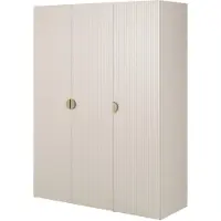 Selsey Moonir - Armoire 3 portes avec penderie longue et étagères, 150 cm, greige