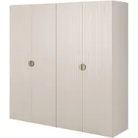 Selsey Moonir - Armoire 4 portes avec 2 tringles, 200 cm, greige