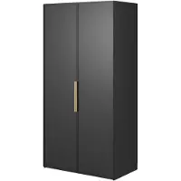 Selsey Frame - Armoire 2 portes avec tringle à vêtements, 100 cm, noir