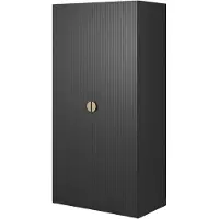 Selsey Moonir - Armoire 2 portes avec penderie et étagères, 100 cm, noir