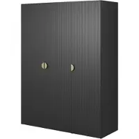 Selsey Moonir - Armoire 3 portes avec tringle à vêtements longue et étagères, 150 cm, noir
