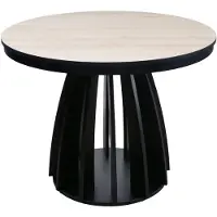 Selsey Diciffy - Table de salle à manger extensible aspect bois Scandic hêtre avec piétement noir 100-140x100 cm