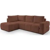 Selsey Taremi - Canapé d'angle avec fonction sommeil, tiroir de lit, chenille hydrophobe, réversible, cuivre