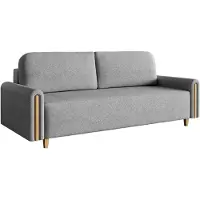 Selsey Majla - Canapé-lit 3 places avec tissu texturé hydrofuge et coffre de lit, Gris