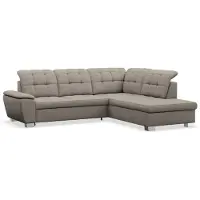 Selsey Jamaal - Canapé d'angle avec fonction sommeil et espace de rangement, côté droit, taupe