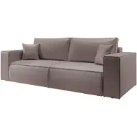 Selsey Farese Cuero - Canapé-lit 3 places avec coffre de lit, Similicuir, Beige foncé