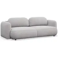Selsey Tvoya - Canapé-lit 3 places recouvert de tissu bouclé, gris clair