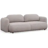 Selsey Tvoya - Canapé-lit 3 places recouvert de tissu bouclé, gris-beige