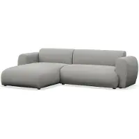 Selsey Emia - Canapé d'angle en L avec fonction sommeil, chenille facile d'entretien, orienté à gauche, gris clair