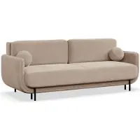 Selsey Ovals - Canapé-lit 3 places en velours, Beige