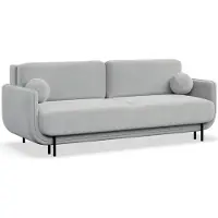 Selsey Ovals - Canapé-lit 3 places en velours, gris clair