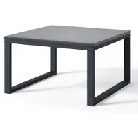 Selsey Dywilly - Table de jardin, aspect béton / piétement noir, 60x60 cm