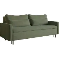 Selsey Umpro – Canapé 3 places avec fonction couchage et coffre de rangement, chenille, vert foncé