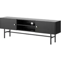 Selsey Divenos - Buffet TV noir avec pieds en métal, 155 cm
