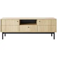 Selsey JAPANDIES - Buffet TV 2 portes avec tiroir imitation chêne 153 cm