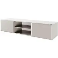 Selsey CHOCOLATED - Meuble TV suspendu 2 portes avec compartiment, Beige, 137 cm