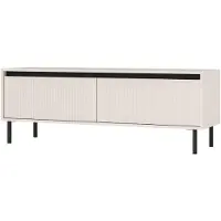 Selsey Osaka - Meuble TV avec 2 tiroirs, beige sable, 140 cm