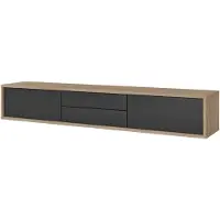 Selsey Moddern - Buffet TV avec tiroirs et option de montage mural, Chêne / Anthracite, 180 cm