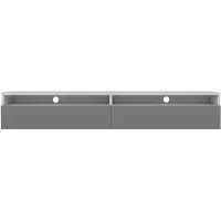 Selsey Rednaw - Buffet TV, blanc mat/gris brillant avec LED, 180 cm