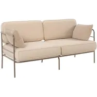 Selsey Preggel - Canapé de jardin 2 places, 156 cm, hydrofuge, beige/structure beige