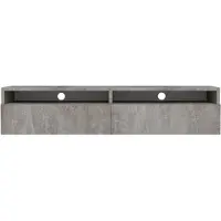 Selsey Rednaw - Armoire TV à deux tiroirs, aspect béton avec LED, 140 cm