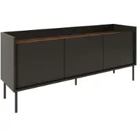 Selsey Tovi - Meuble TV 3 portes, 140 cm, noir / noyer