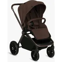 Lionelo Poussette combinée Mika Plus 3en1 jusqu'à 38 mois (22kg), capote XXL avec UPF50+, réglage de la poignée parentale en 3 positions - Mocha mousse