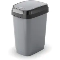 Curver Poubelle Taille S 10 L 19 X 25 X H33 Cm Gris - Dual Swing -
