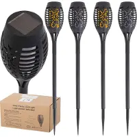 Ikonka Lampe torche solaire de jardin 12led 4 pièces.