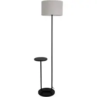 Näve Lampe sur pied avec table intégrée "TORDIS", hauteur : 157 cm, couleur : noir