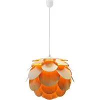 Näve Suspensions – Suspension "FOGLIA", diamètre : 40 cm, lampe de style bohème, en plastique imitation noyer, hauteur : 110 cm, diamètre : 40 cm, culot E27