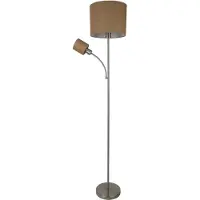 Naeve Lampe sur pied "FILOMENA", hauteur : 165 cm, finition nickel mat / couleur marron