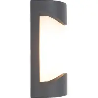 Näve Applique murale extérieure "PRALINE", hauteur : 25 cm, applique murale de style moderne, en métal et en plastique de couleur anthracite, dimensions 11 x 8,8 cm, douille E27