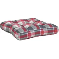 vidaXL Coussins de palette lot de 3 motif à carreaux rouge tissu