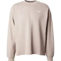Puma Sweat de sport 'ESS ELEVATED' taupe / blanc