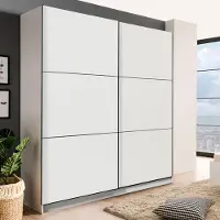 Dmora Piateda - Armoire Grande, 217x210h cm Blanc Mat, 8 Étagères
