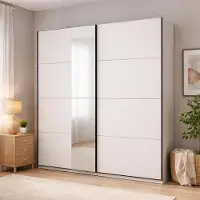 Dmora Porlezza - Grand Dressing, 195x218h cm Blanc Mat, Portemanteau