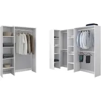 Dmora Comano - Grande Armoire, 369x187h cm Blanc, 13 Étagères