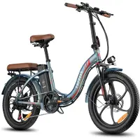 Longer Vélo électrique pliable F20 PRO 20", batterie haute capacité 36 V 20 Ah, Shimano 7 vitesses, pneus Fat Tire 20"*3,0 verts
