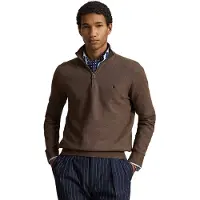 Ralph Lauren pour homme. 710B18060002 Pull en maille piqué et coton marron (M), Casuel, Manche longue