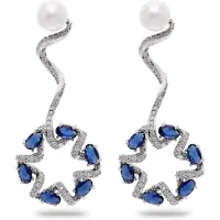 Avant Garde Boucles d'oreilles 'Dominikaa' bleu foncé