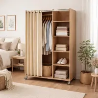 Dmora Alfango - Grande Armoire, 100x160h cm Chêne Brun, 5 Étagères