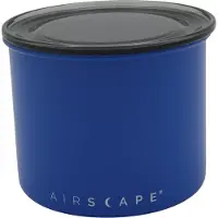 Airscape boîte à café en acier inoxydable, récipient de conservation des aliments, couvercle hermétique breveté, expulse l'air en excès, garde les aliments frais (petit, bleu mat)
