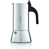 Bialetti Venus Cafetière à moka Noir, Acier inoxydable