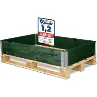 Garronda Cadre en bois pour plateau supérieur, destiné aux caisses de rangement pour palettes en bois. Boîte en bois, couleur verte